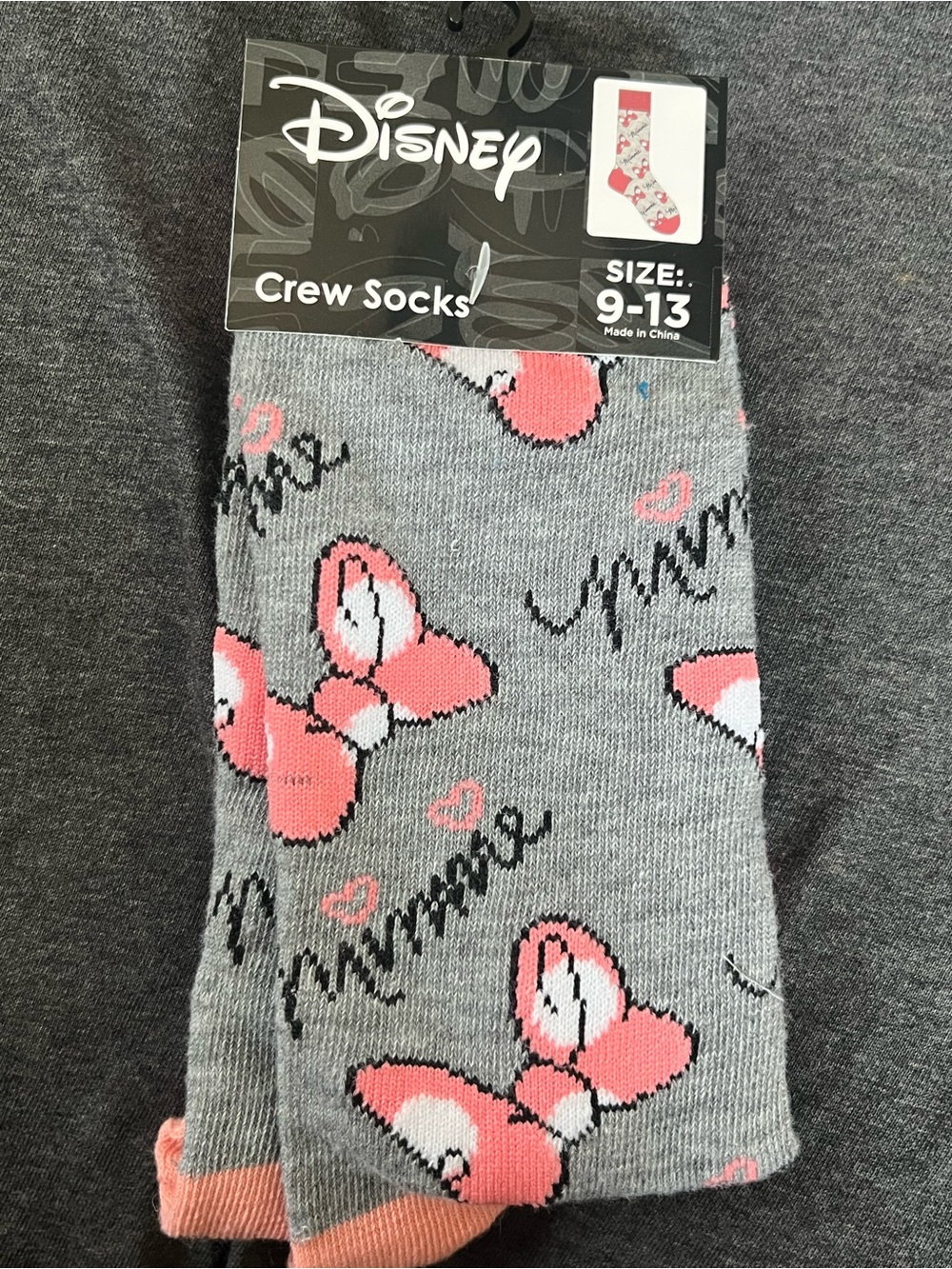 NWT Disney Minnie Mouse adult crew socks